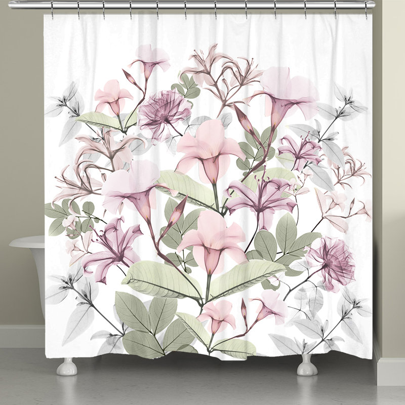 Rideau de douche simple à motif floral Tontitown