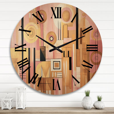 Horloge murale abstraite paradisiaque Boho Chic Minimalisme III - Paradise City