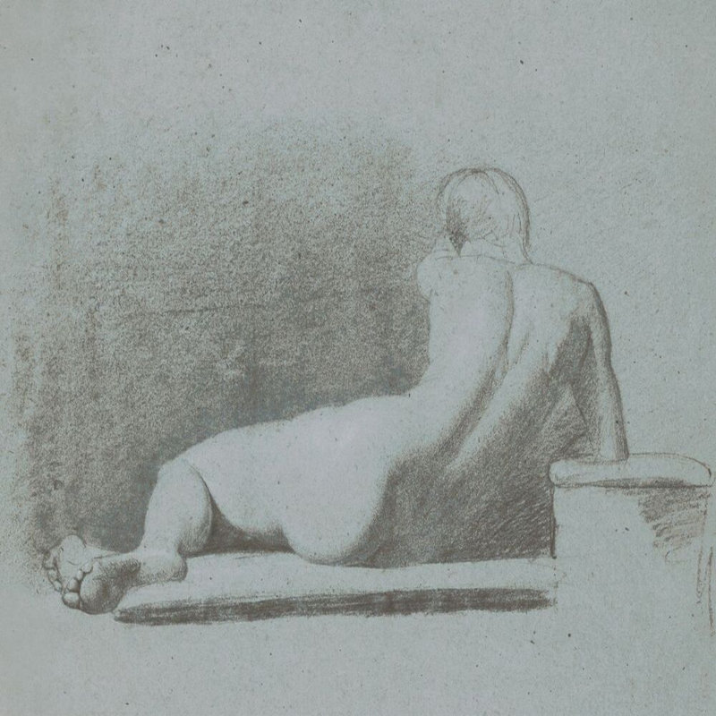 Reclining Figure 1 Framed Print, 13.5" H x 15.5" W
