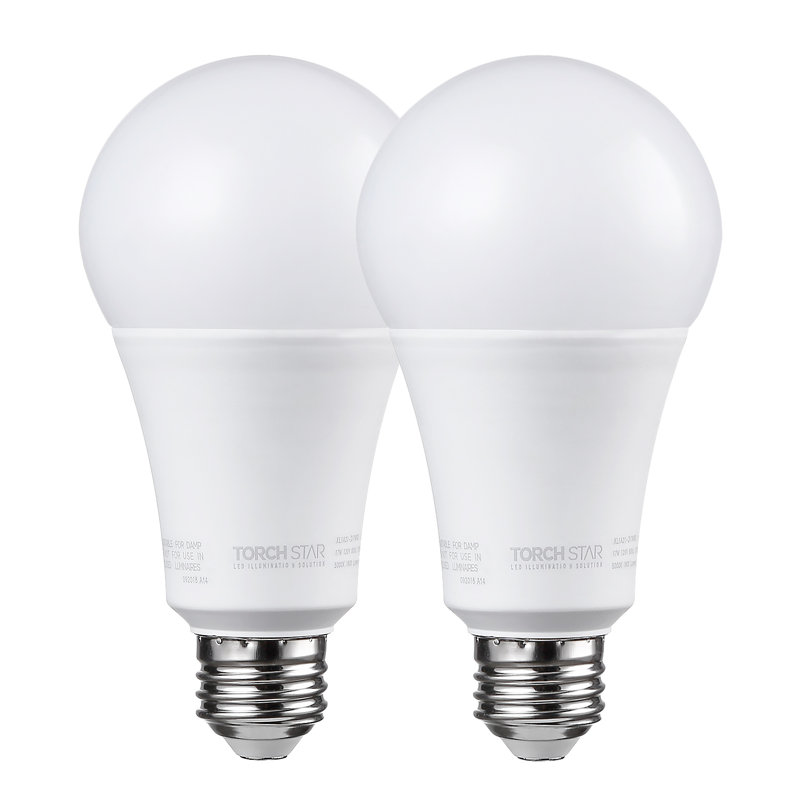 A21 LED Dimmable Light Bulbs, CRI 90+, 1600 Lumens,  2700K&5000K, UL & ES Listed, E26 Base, 5000K