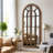 Apolinaras 71" H 31" W Arch Window Pane Wood Full Length Mirror-57665838-38214879