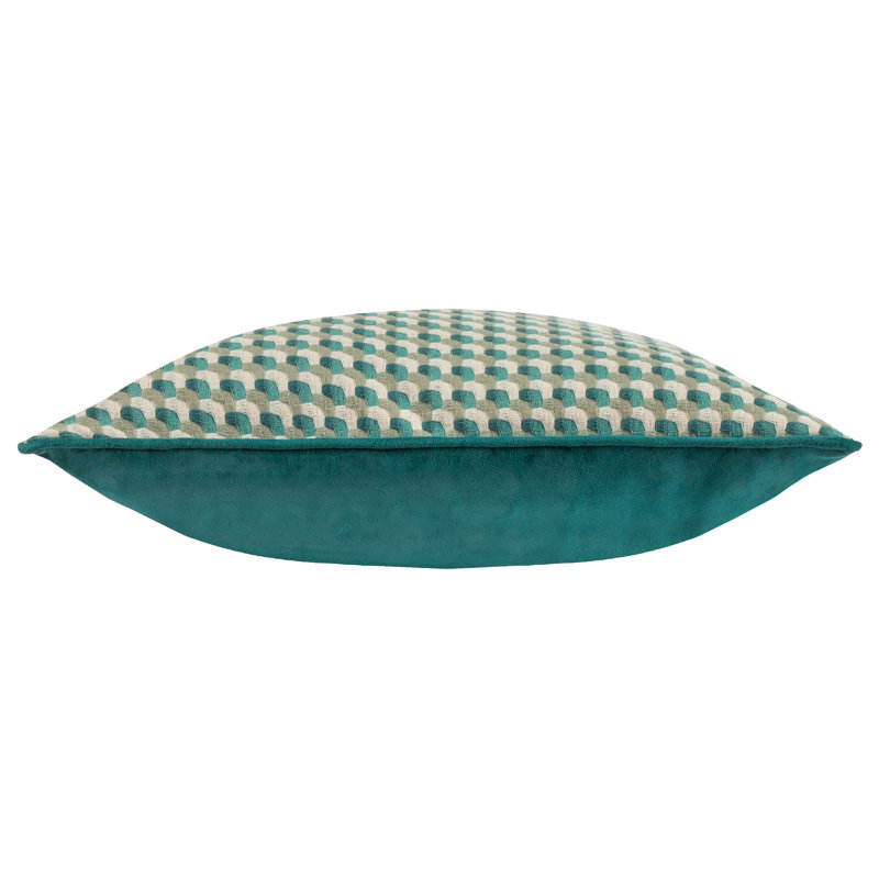 Marttel Geometric Square Throw Cushion, Green