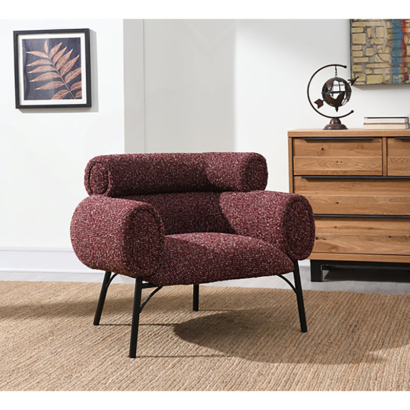Chaise en tweed marron Mardi avec confort en mousse et structure en bois durable pour une décoration intérieure élégante