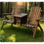 Causeuse double Adirondack, chaise Adirondack double en bois avec seau à glace, causeuse d'extérieur avec dossier haut