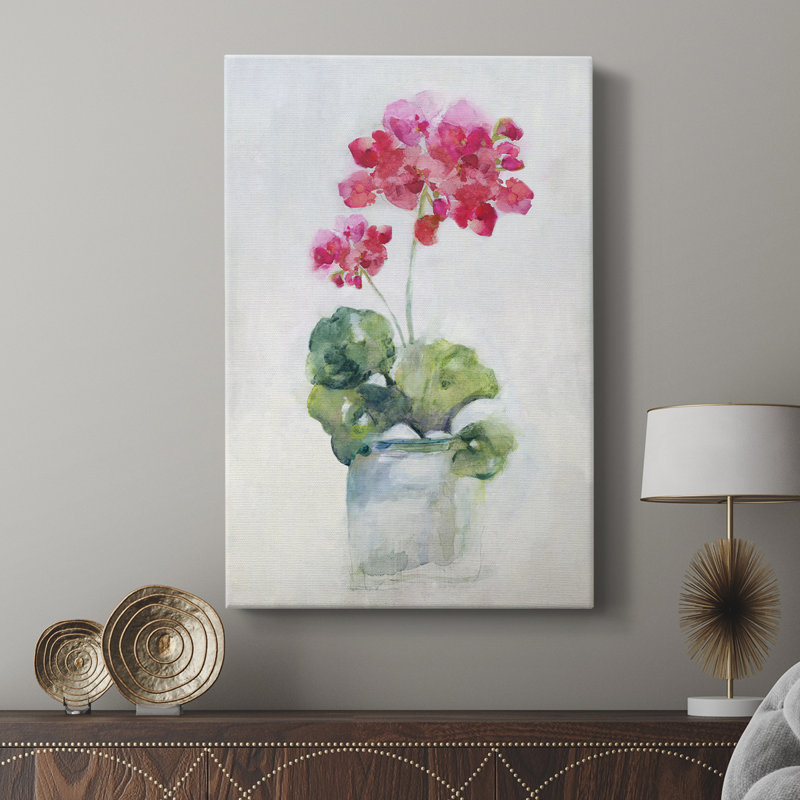 Doux géranium II - Cavas enveloppés de galerie, H 12 po x l 8 po
