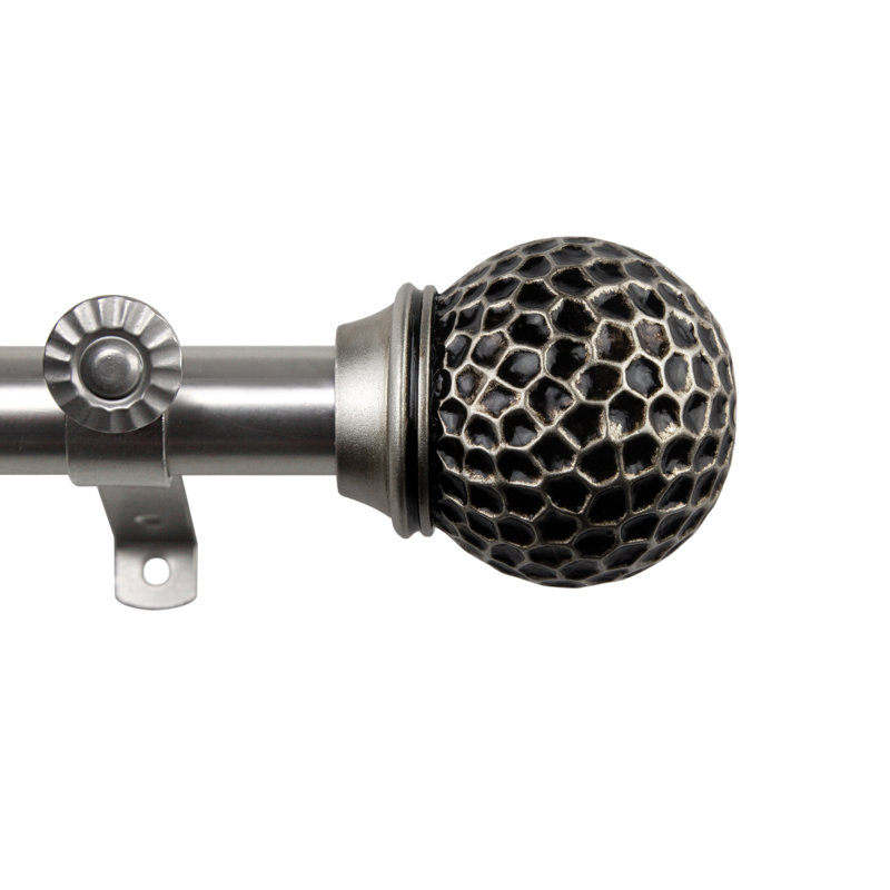 Tringle à rideaux à 4 côtés pour baie vitrée 13/16 po Celio, Nickel satiné, 28 po à 48 po (chaque côté)