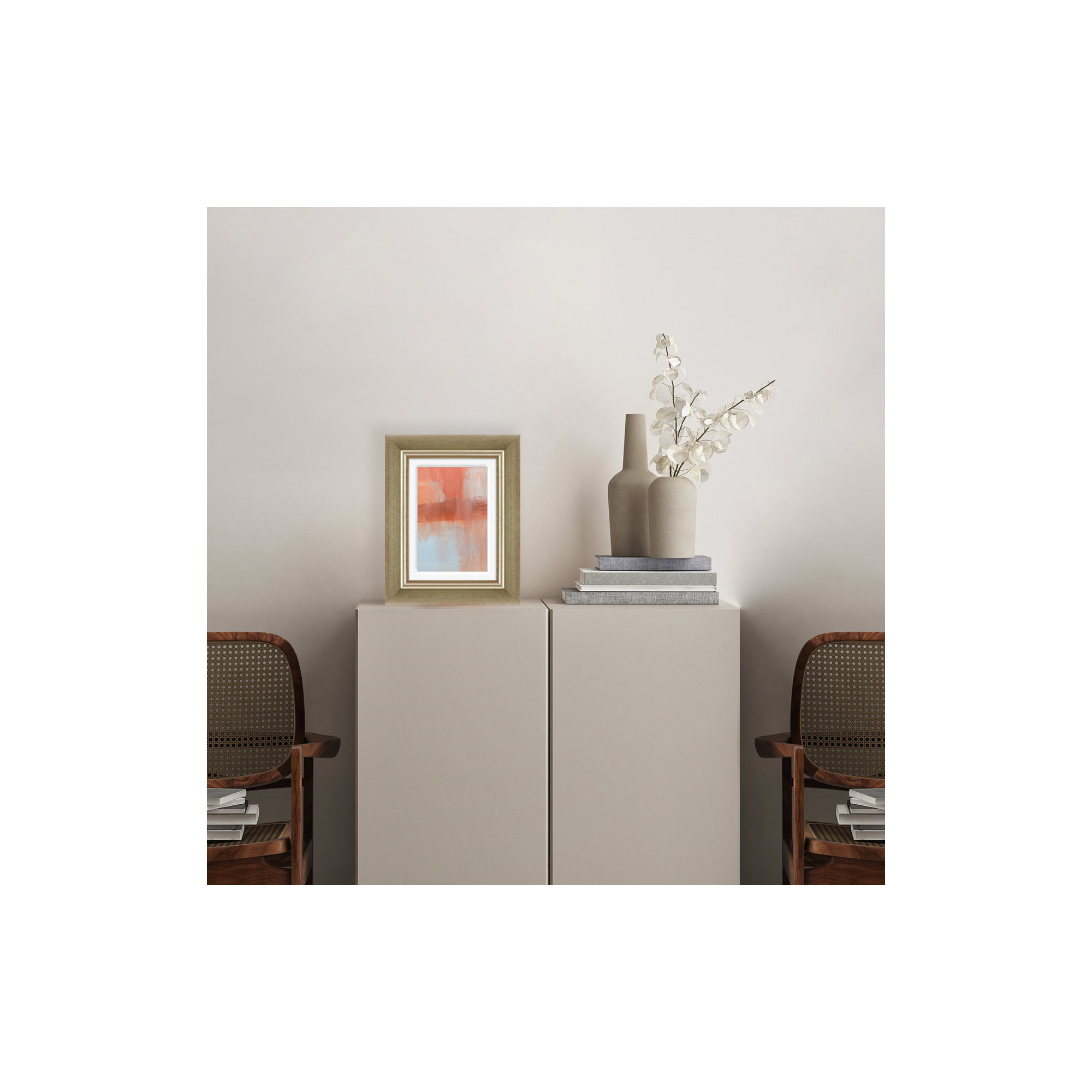 Wood Picture Frame with Mat, Silver, 5" x 7"