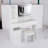 Large Vanity Table with LED Mirror & Storage Drawers - Dressing Table with Cushioned Stool-433837502