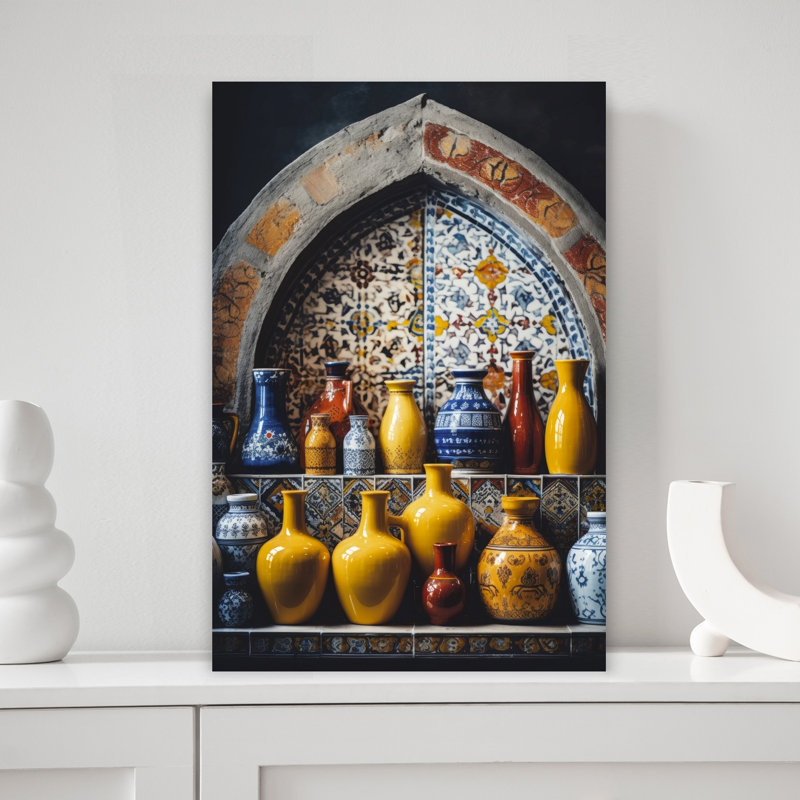 Vibrant Vessels Colorful Traditional Vibrant Wall Art Print 1 Piece Wrapped Canvas Wall Art, 45.72cm H x 30.48cm W