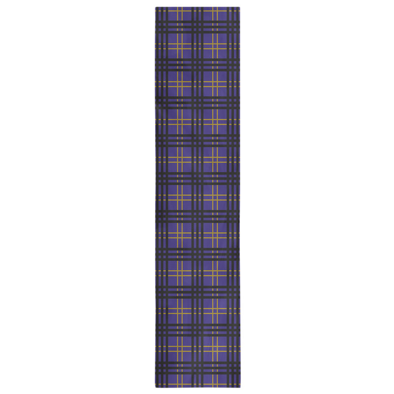 Chemin de table en polyester payant, L 90 po x l 16 po, Mauve/ or métallique / noir