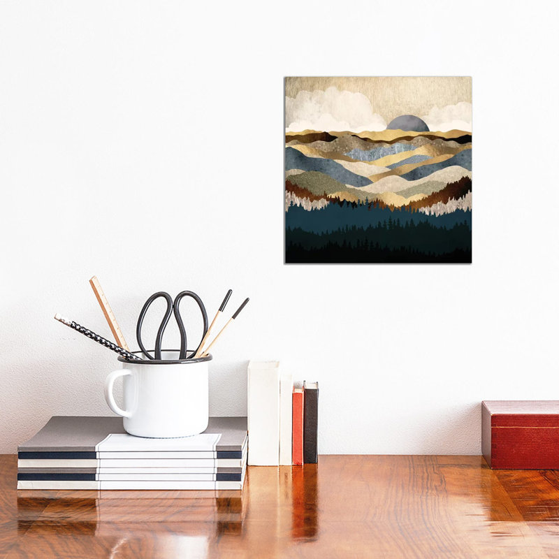 Golden Vista, H 12 po x l 12 po x P 1,5 po, Toile encadrée noire, Pas de tapis