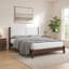 Structure de lit plateforme en bois massif avec tête de lit tapissier - parfaite pour les chambres à coucher modernes et scandinaves