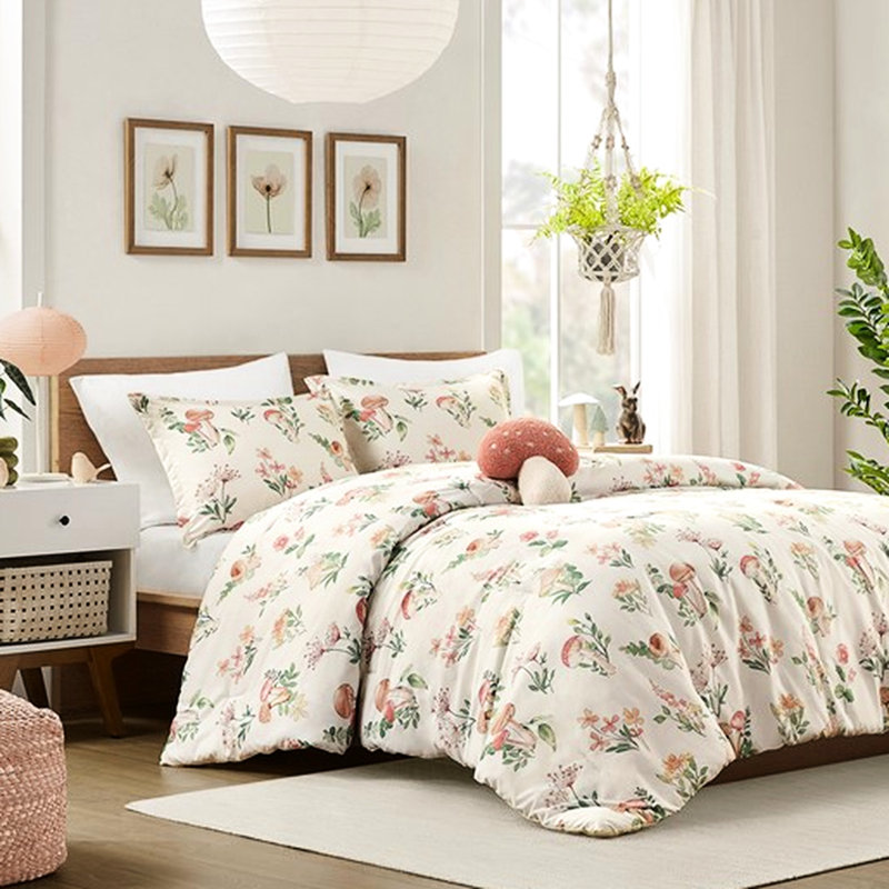 Mushroom Garden Bedding Full/queen, Fabric, , Microbial