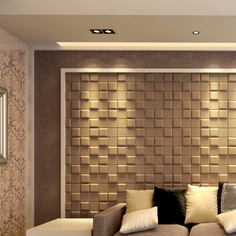 Cube Artistic Realm 3D PU Leather Wall Panels 600x600mm (Pack of 4)