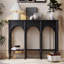 Console rectangulaire noire en bois manufacturé-1246300650