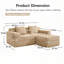 Canapé modulaire en L à 2 places sans os, canapé modulaire Cloud avec assise profonde, canapé modulaire moderne à 2 places avec coussins décoratifs et 1 repose-pieds mobile-1189261415