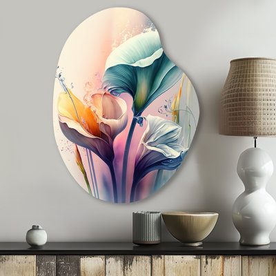 Colourful Cally Lilies II - Calla Lily Pear Shape Assymterical Metal Wall Art