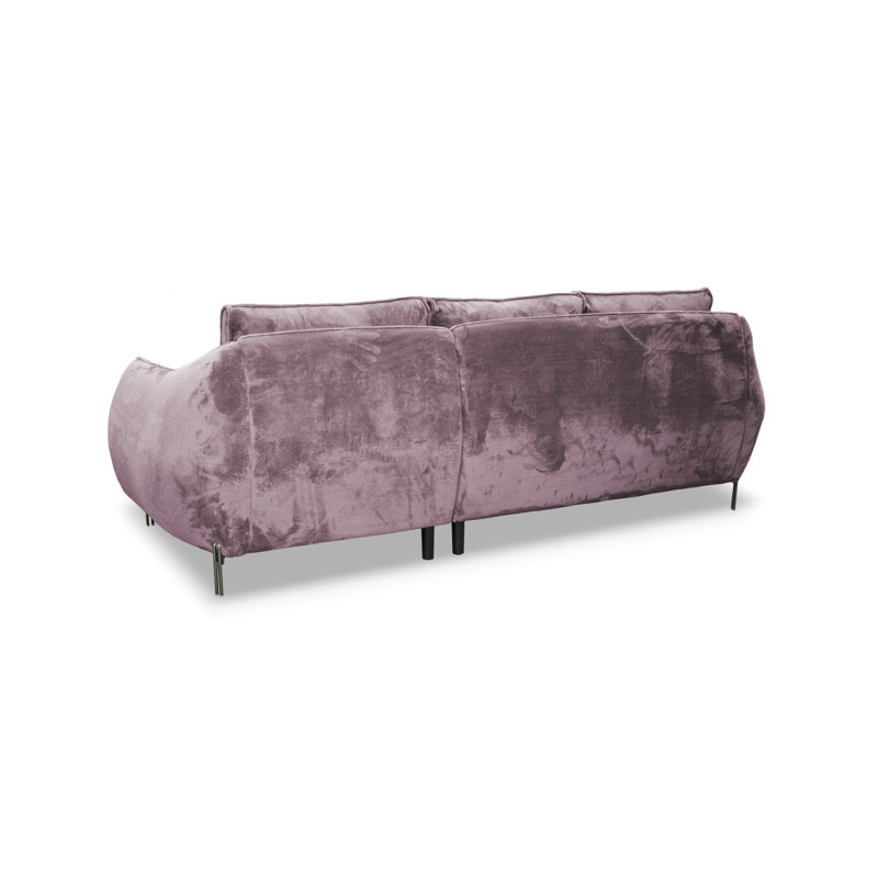 Adly 3 Seater Fabric Sofa & Chaise, Pink, Right Hand Facing