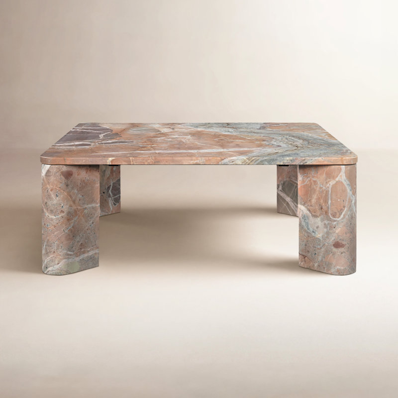 Adile Marble Coffee Table, Orange