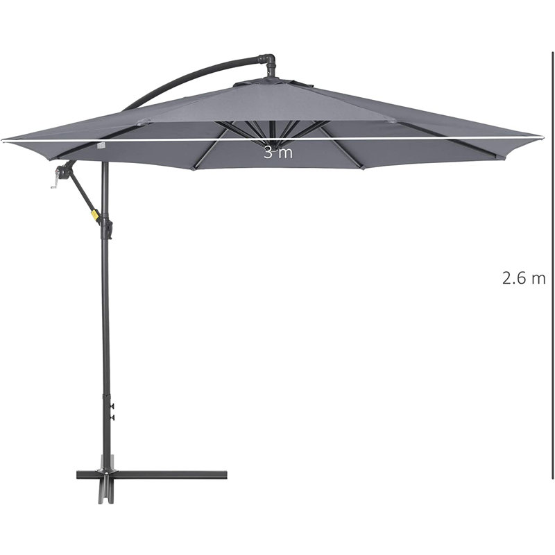 Aarun 295cm Cantilever Parasol