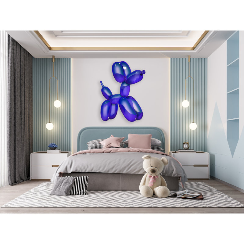 Décoration murale chien ballon, Bleu