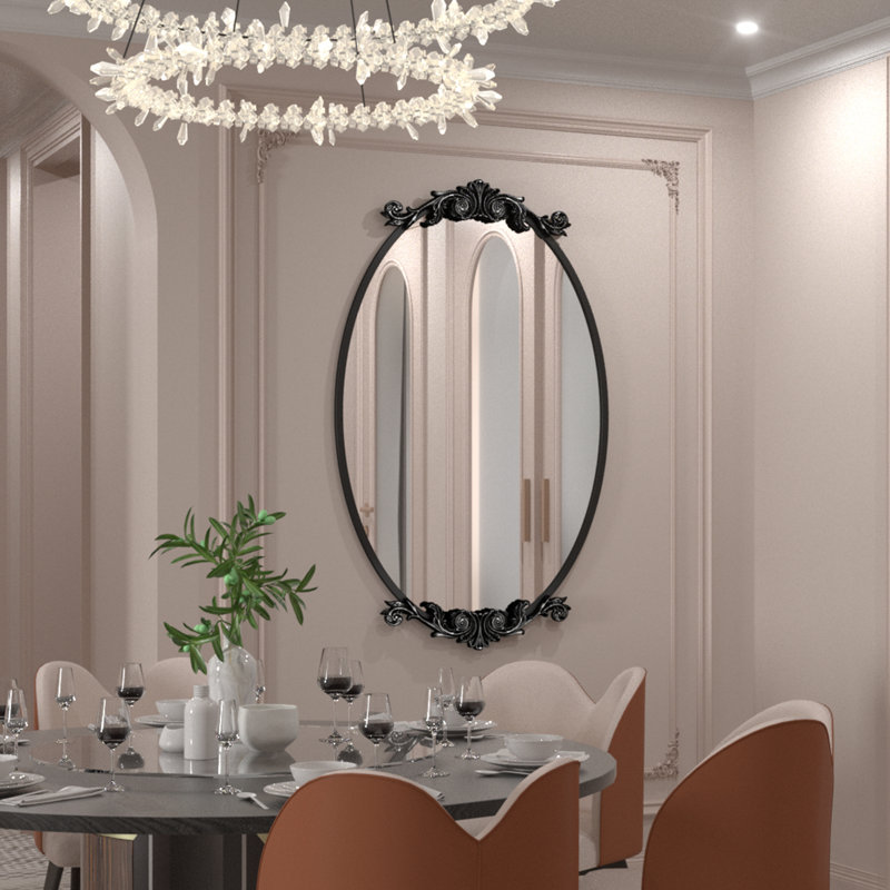 Miroir mural Dieudson, Noir mat, 40 po x 28 po