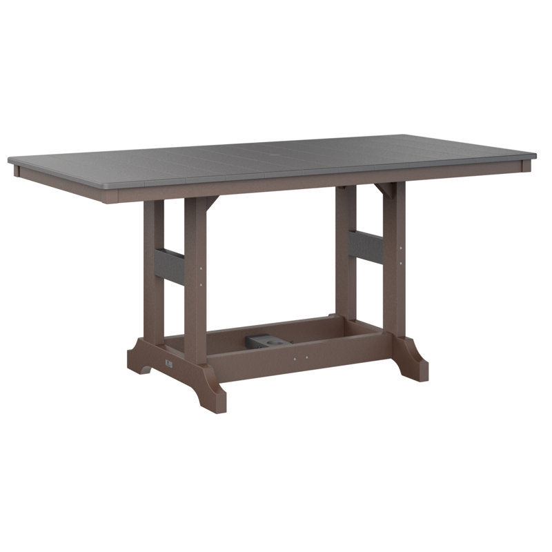 Garden Classic Outdoor Bar Table, Smoke Gray, Chocolate Brown