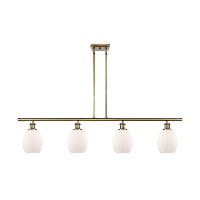 4 - Light Kitchen Island Pendant, Matte White, LED