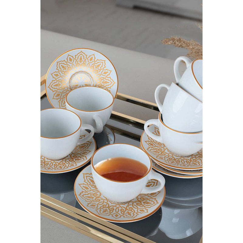 Ensemble de tasse à thé et soucoupe Luler, Blanc