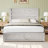 Louby 49" Farmhouse Queen Platform Bed, Black-1676035917-1676035904