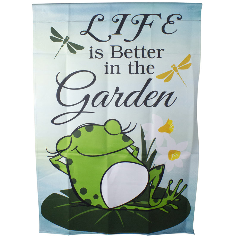 Drapeau de maison d'extérieur Life is Better in the Garden, H 40 po x l 28 po
