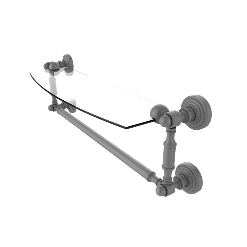 Beresford Bracket Shelf with Towel Bar, 5" H x 22.2" W x 6.1" D, Matte Gray