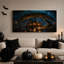 Lit Cabin Under Arching Tree in Forest Halloween Canvas Wall Art-1220736677