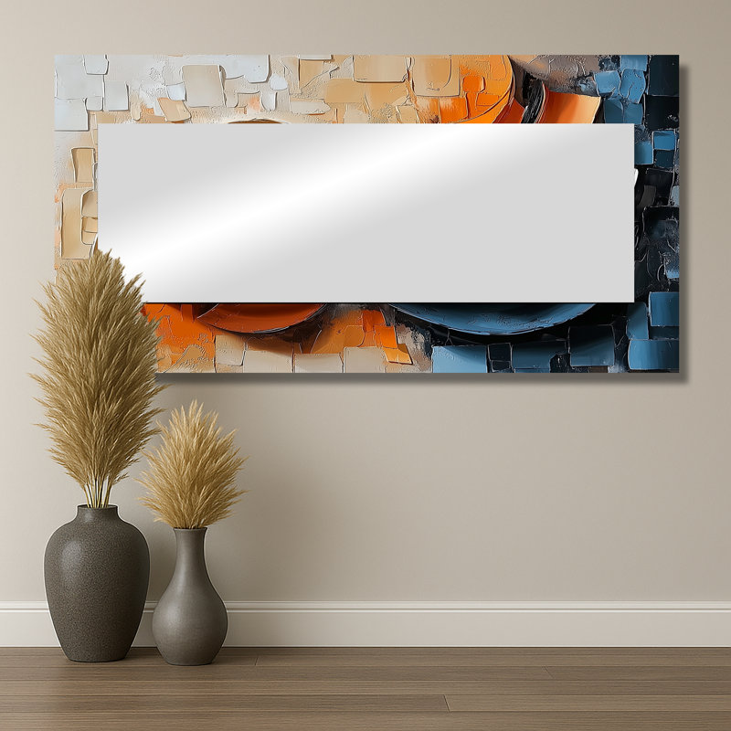 Encre monochrome Echo I - art mural miroir décoratif cubique - imprimé sur métal, 28 po x 55 po