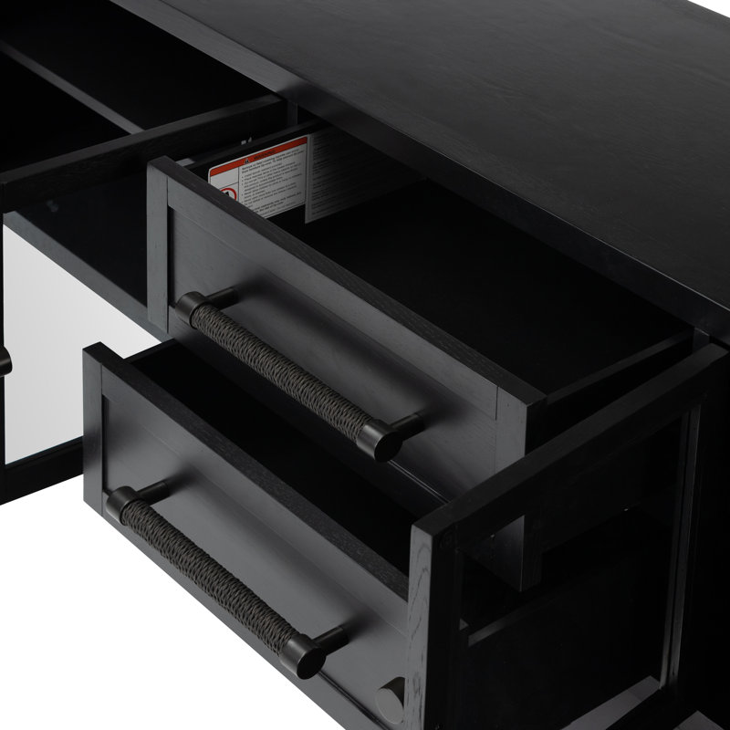 Laker Media Console Table, Black
