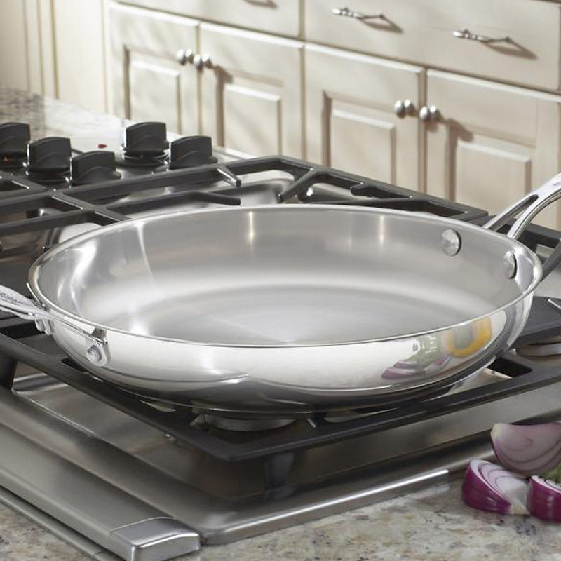 Poêle ouverte classique CUISINART Chef's Classic en acier inoxydable de 30 cm avec poignée auxiliaire