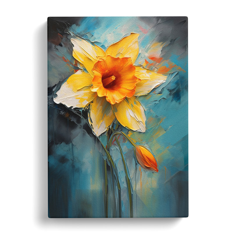 Daffodil Flower Expressionism No.2 - Print, 60cm H x 40cm W x 3cm D