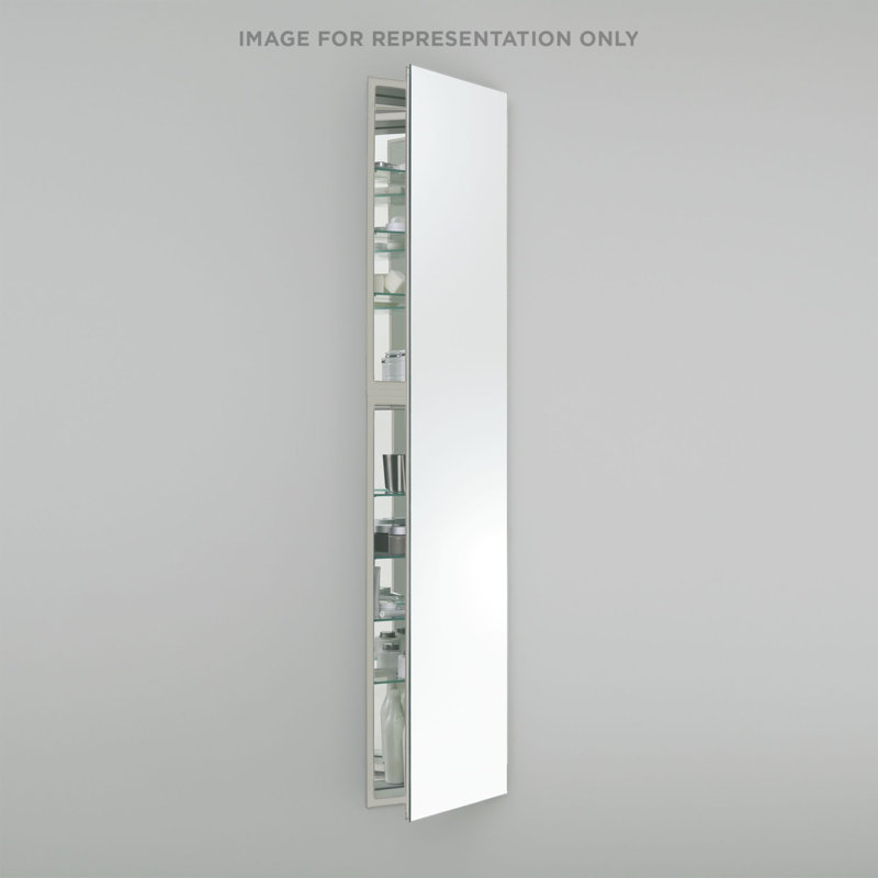 M Series Recessed Framed Medicine Cabinet with 3 Adjustable Shelves, Right, 70" x 19.25" x 6", Silver