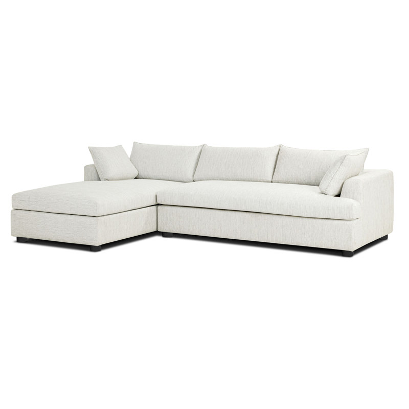 Canapé-lit modulaire en tissu avec rangement Funke, Orienté à gauche (vu de face), Tissu blanc