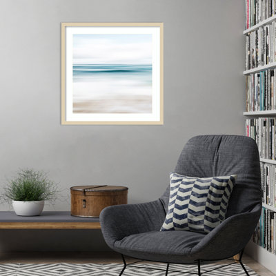 «Abstract Beach» par Elena Chukhlebova, reproduction d'art encadrée sur bois
