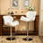 Contemporary Tufted Adjustable Height Hydraulic Bar Stools, Set Of 2, Comfortable And Stylish With 360-Degree Swivel, Bar Stool-1587913419