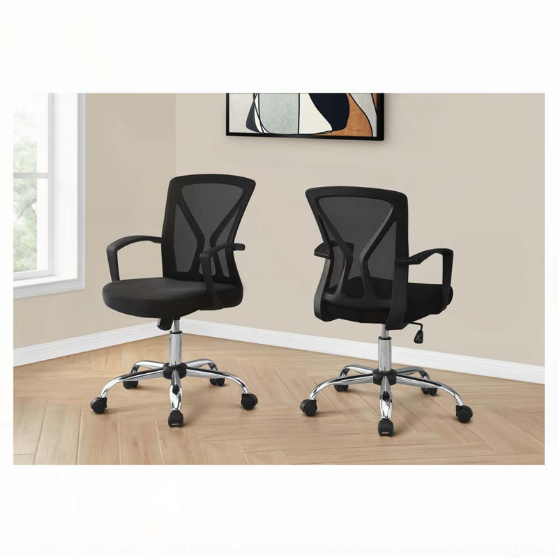 Office Chair,Adjustable Height,Swivel,Ergonomic,Armrests,Computer Desk,Work,Contemporary,, Black