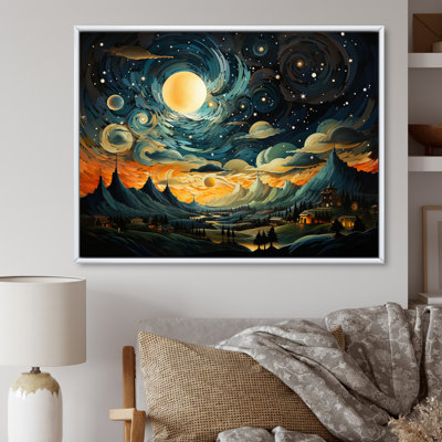Collage symphonique céleste orange et bleu ciel II
