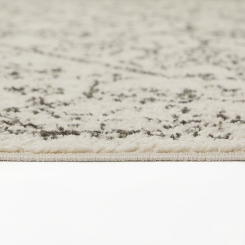 Elowen Cream Oriental Medallion Area Rug, Rectangle 5'3" x 7'