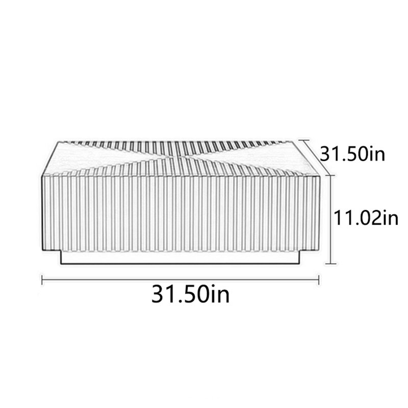 Table de thé, H 11,02 po x L 31,5 po x l 31,5 po
