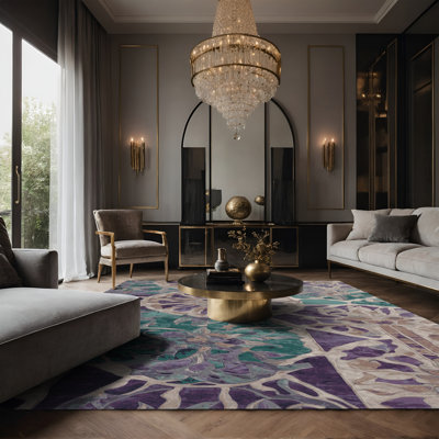 Tapis gris soyeux et moelleux