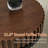 Fluted Drum Round Coffee Table, Wood Veneer Mid-Century Modern Center Table with Black Walnut Accent-1543044798