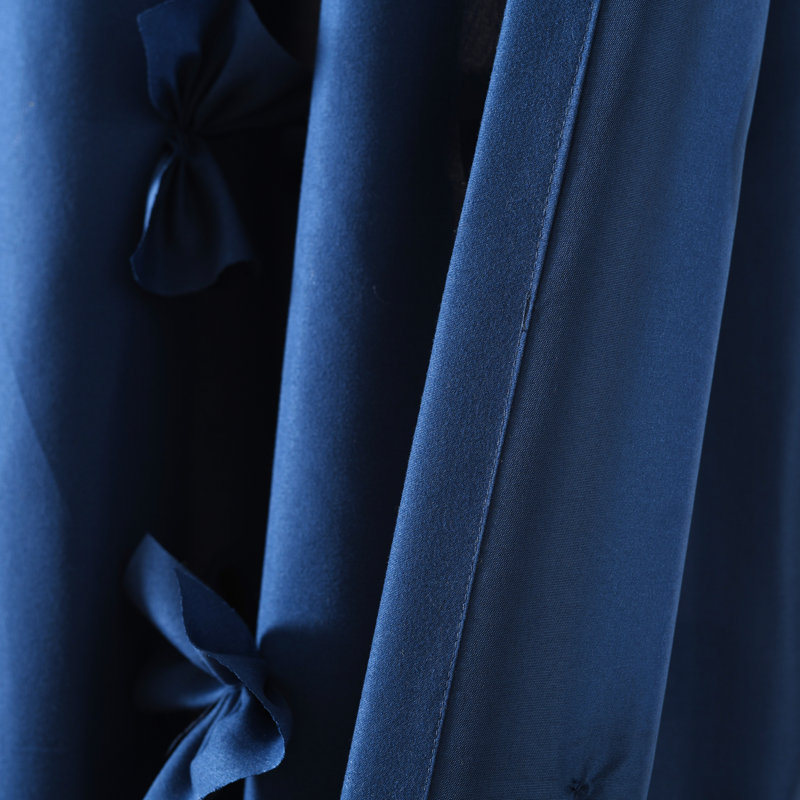 Navy Sheer Polyester Rod Pocket Window Curtain Panel 54"W x 63"L