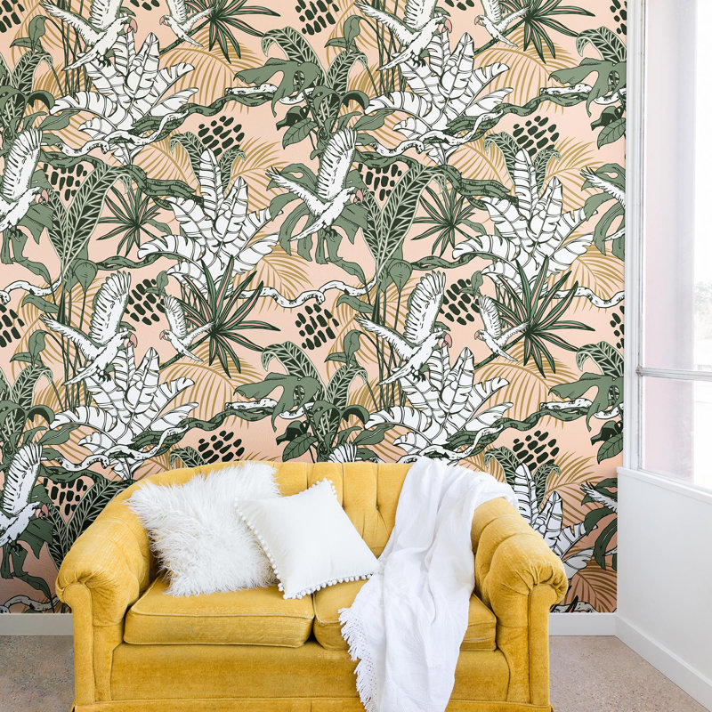 Murale marta barragan camarasa jungle drawing, L 96 po x l 96 po