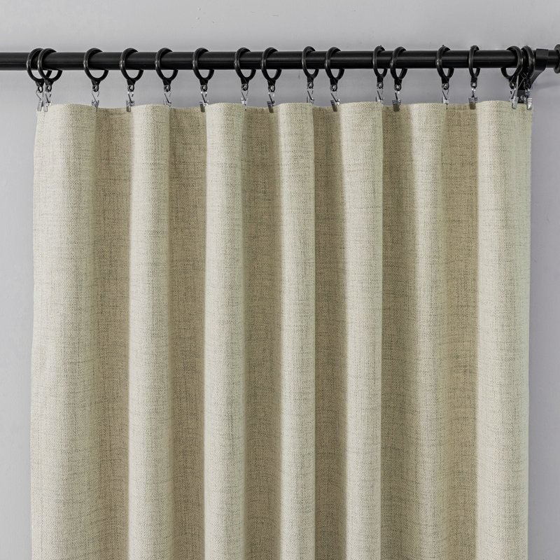 Ensemble de 2 panneaux de rideaux occultant en toile de jute 100% Leming, Pierre, L 52 po x L 63 po